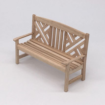 1:12 Scale Dollhouse Miniatures Furniture Wood Armed Chair Bench Yard Furniture - £5.29 GBP