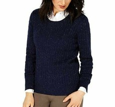 Karen Scott Womens S Intrepid Blue Cable Knit Ribbed Sweater NEW - £13.36 GBP
