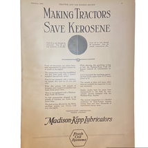 Madison Kipp Lubricators Company Print Ad February 1920 Frame Ready - £6.95 GBP
