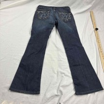 Bebe Womens Bootcut Jeans Blue Embroidered Faded Size 28 - $47.52