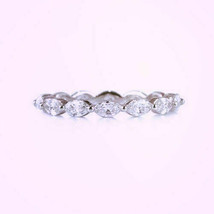 1.5 Ct Marquise Diamond 14K White Gold Fn Women&#39;s Anniversary Eternity Band Ring - £49.81 GBP