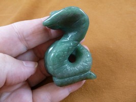 (Y-SNAK-CO-729) green Aventurine SNAKE COBRA gemstone carving FIGURINE s... - £13.69 GBP