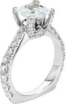 Princess Cut 2.40Ct Simulated Diamond 14k White Gold Over Engagement Ring Size 5 - £109.61 GBP