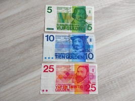 Netherlands beautiful set of vintage banknotes from the 60s &amp; 70s, Holland - $39.50