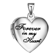 Vintage 316L Stainless Steel Photo Locket Heart Necklace - £9.42 GBP