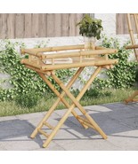 vidaXL Folding Tray Table Natural Bamboo Bamboo Small Foldable - $153.60 CAD