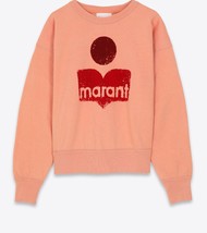 Isabel Marant Etoile Orange Graphic Sweatshirt Mobyli Size 44 - £90.84 GBP