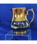 Pitcher Small Lusterware Gold with Blue Band Floral Design Collectible V... - $62.41 CAD