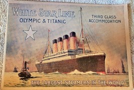 White Star Line Olympic Titanic 24 page 3ed Class Replica Booklet - £18.57 GBP