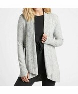 Athleta Gray Oversized Open Cardigan Pockets Thumbholes Fall Boho, Size S - $391.60 MXN