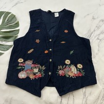 Victoria Jones Womens Vintage 90s Corduroy Vest Plus Size 22W Blue Fall ... - $23.75