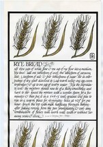 Alice Waters David Lance Goines Recipe Print Rye Bread - £23.39 GBP