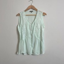 Soprano Women’s Green Sleeveless Blouse Size Large Sheer Lace  - £7.95 GBP
