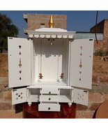 The temple is made of wood and white in color. It has 2 drawers, 1 puja she - $475.19+