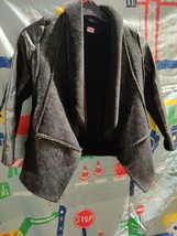 Girls Jacket By F&amp;F Age 8 To 9 Yrs Black Suede Blend - £5.65 GBP