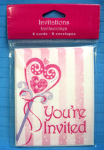 Your Invited Party Invitations 8 Cards &amp; Envelopes Pink Princess Design - £9.37 GBP