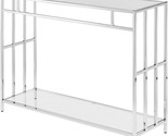 Mission Glass Console Table, Clear Glass / Chrome - $223.99
