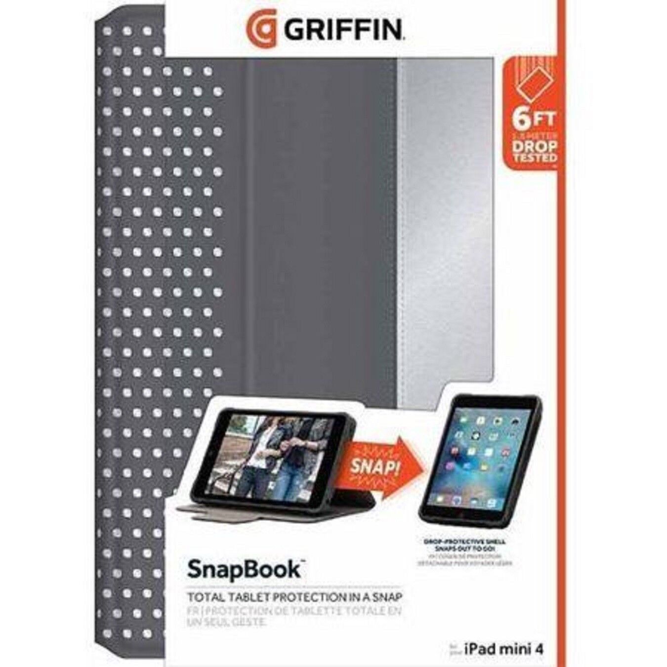 Griffin Apple iPad Mini 4 Protective Folio and Shell SnapBook Tablet Case Gray - $24.75