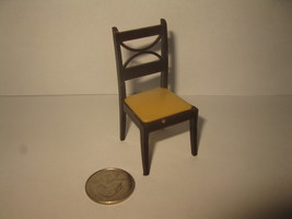 (DH-1) Doll House Miniature: Renwal Brown/Cream Chair - model #D-53 / K-63 - £4.02 GBP