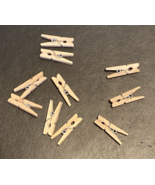 10 Lot Dollhouse Miniature - Natural Wood Clothes Peg Pins - $5.99