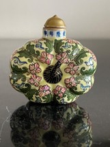 Chinese Signed Porcelain Snuff Bottle with Floral Decoration - $98.01