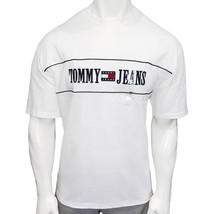 NWT TOMMY HILFIGER MSRP $64.99 MEN&#39;S WHITE EMBROIDERY OVERSIZED T-SHIRT - $31.49
