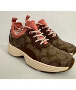 NEW Coach C270 Signature Women’s Tech Runner Sneaker 5.5B Shoes Khaki Sa... - $164.12 CAD