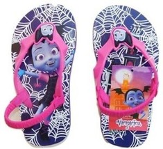 Disney Vampirina Girls Slip On Flip Flops Size 9/10 W Back Strap Purple Pink NEW - £9.27 GBP