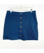 Copper Key Button Front A-Line Mini Skirt Navy Blue Juniors Size 13 - €10,39 EUR