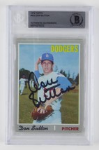 Don Sutton Signed Slabbed 1970 Topps Baseball Card LA Dodgers Beckett COA - £77.83 GBP