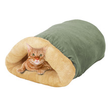 GOOPAWS 4 in 1 Self Warming Burrow Cat Bed, Pet Hideway Sleeping Cuddle Cave - £23.52 GBP