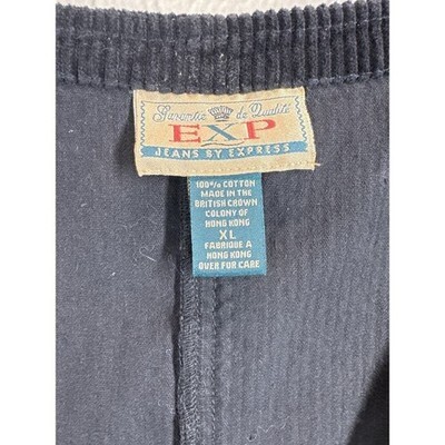 Vintage Jeans By Express Corduroy Black Jumper Vest Button Front Womens Size XL Item image 3