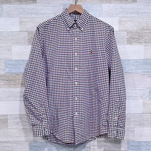 Ralph Lauren Gingham Check Oxford Shirt Blue Red Casual Cotton Mens Medium - $44.54