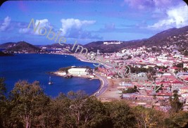 1959 Aerial View Harbor, Veterans Dr Street Scene St. Thomas VI Kodachrome Slide - £2.96 GBP