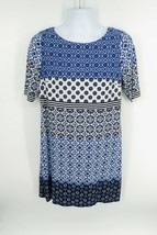 Eliza J Blue White Short Sleeve Dress 12 - $29.70