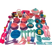 VTG 80s Fisher-Price Pink Tea Party Set Dishes Pretend Play Food Laundry... - £39.37 GBP