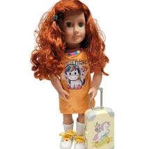 Doll Clothes Yellow Gift Set Suitcase Pajamas Socks Shoes Fit 18&quot; Dolls 4PC - £8.49 GBP