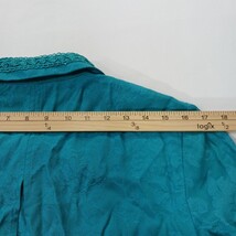 Karin Stevens Women's Turquoise Open Back Front Button Blazer Jacket Size 8 image 6