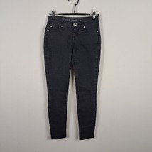 Guess Premium Womens Skinny Jeans 24 Black Dark Wash Low Rise Ankle Crop... - £24.59 GBP