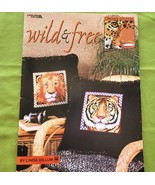 WILD &amp; FREE Cross Stitch Book Linda Gillum African Safari Animals Leisur... - £6.04 GBP