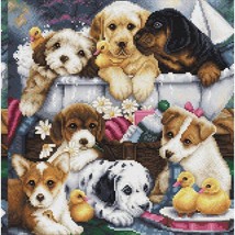 Pawfect Pup Stitchery Set - Create Adorable Cross Stitch Designs for Bath Time B - $134.59