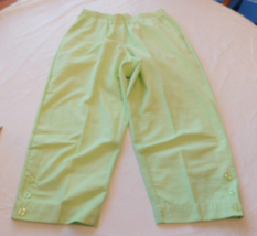Unbranded Women&#39;s Ladies Size M medium Cropped Pants Capri Lime Green GUC - £14.34 GBP