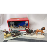 Santas Best Christmas Village Horse Sleigh Tree Figure Set Kmart - £19.73 GBP