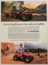 1989 Print Ad Suzuki QuadRunners 250cc 4-Wheel Drive ATV  - $10.66