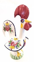 Rooster Figurine Portugal Ceramic Hand Painted Folk Art Lg 14&quot; - £47.09 GBP