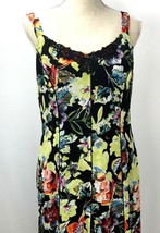 Conrad C Petite Dress Size 8 P Floral Scarf Bottom Straps Lace Front Flows - $26.24