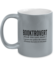 Funny Mugs Booktrovert, Book Lover Silver-M-Mug  - $18.95