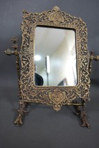 Rare vintage gilded brass Vanity Mirror ornate fairy tale French Frame S... - €171,13 EUR
