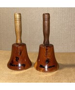 5 Inch Florida Cypress Gardens Wooden Bell Salt &amp; Pepper Shakers - $5.00