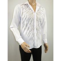Men CEREMONIA Turkey Shirt 100% Cotton Fancy Rhine Stone #Roma 13 White Slim Fit image 7